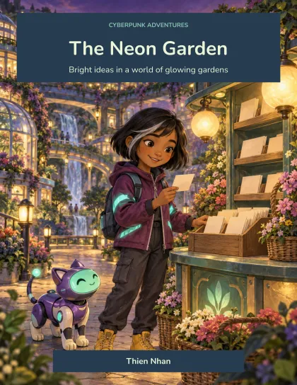 Cyberpunk adventure book cover